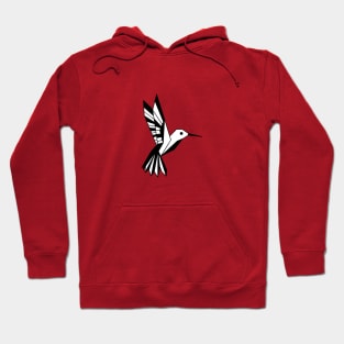 Geometric hummingbird in black and white Hoodie